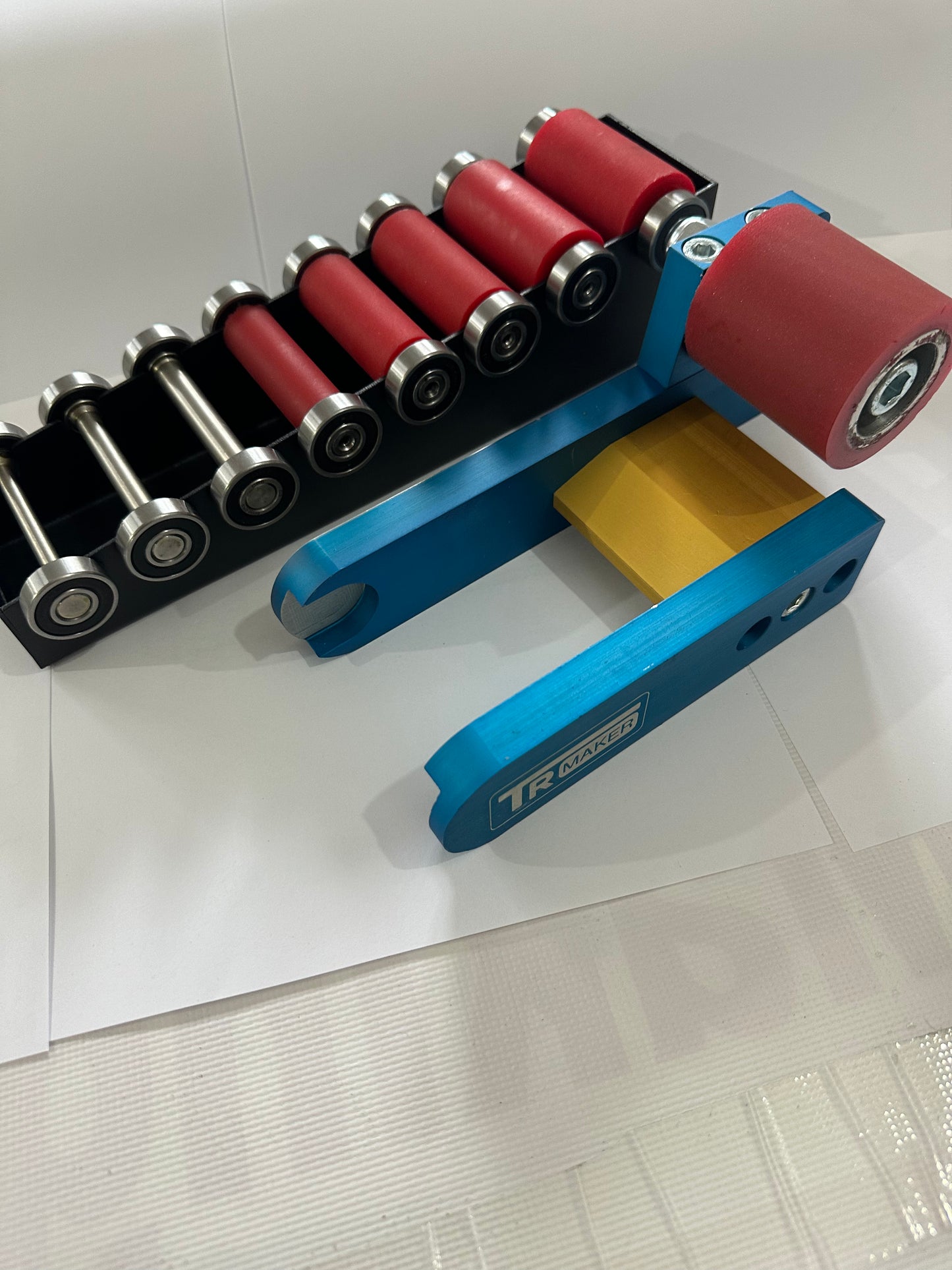 ماكينة طحن حزام TR Maker بعجلتين صغيرتين × 72 وحامل للمطاحن، عجلة مطاطية كبيرة واحدة، طقم 8 عجلات