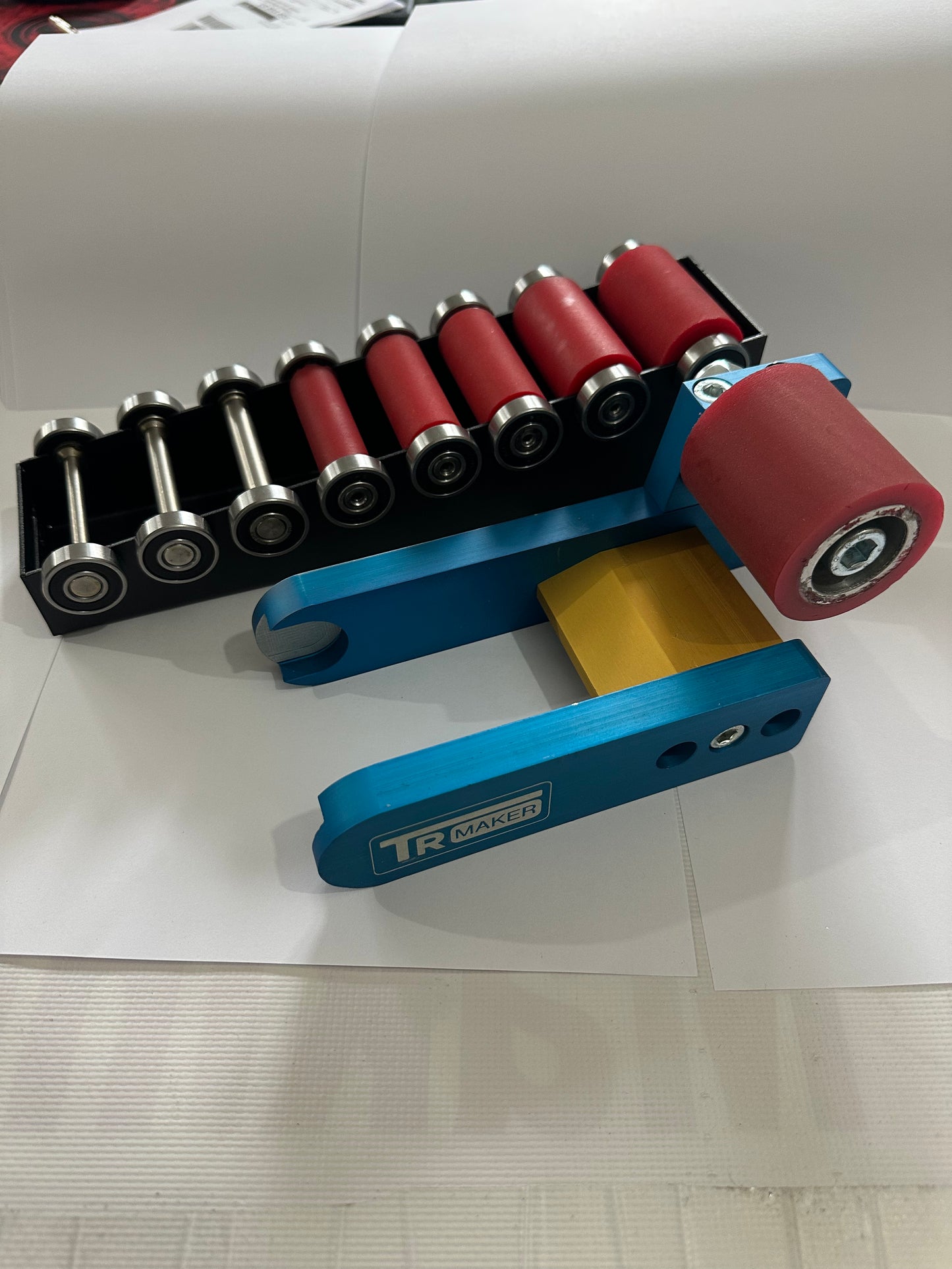 ماكينة طحن حزام TR Maker بعجلتين صغيرتين × 72 وحامل للمطاحن، عجلة مطاطية كبيرة واحدة، طقم 8 عجلات