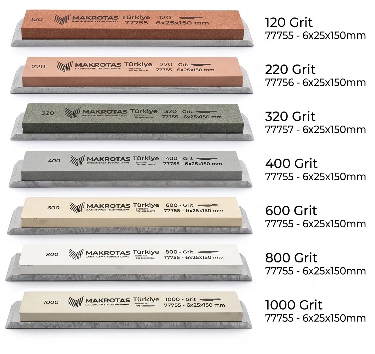 Professional Sharpening Stone Set (120–1000 Grit)