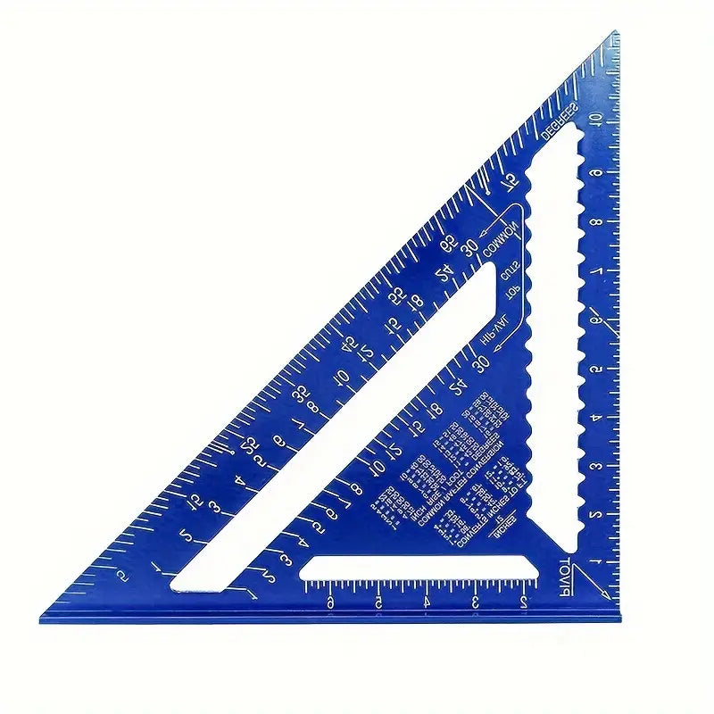 Triangle Ruler High Precision Aluminum Triangle Gauge Angle Ruler Protractor Carpenter's Triangle Plate Scribe Measuring Woodworking Tools 12/7 Inch Metric Triangle Ruler Aluminum Angle Gauge Quick Metric Square Measuring Ruler Carpenters Tools(Auxiliary)