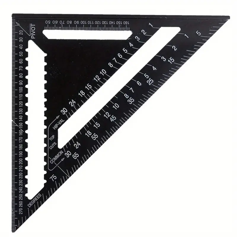 Triangle Ruler High Precision Aluminum Triangle Gauge Angle Ruler Protractor Carpenter's Triangle Plate Scribe Measuring Woodworking Tools 12/7 Inch Metric Triangle Ruler Aluminum Angle Gauge Quick Metric Square Measuring Ruler Carpenters Tools(Auxiliary)