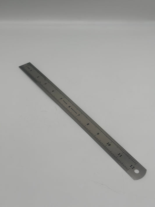 12 Inch Stainless Steel Ruler with Inch/Metric Conversion Table (Auxiliary)
