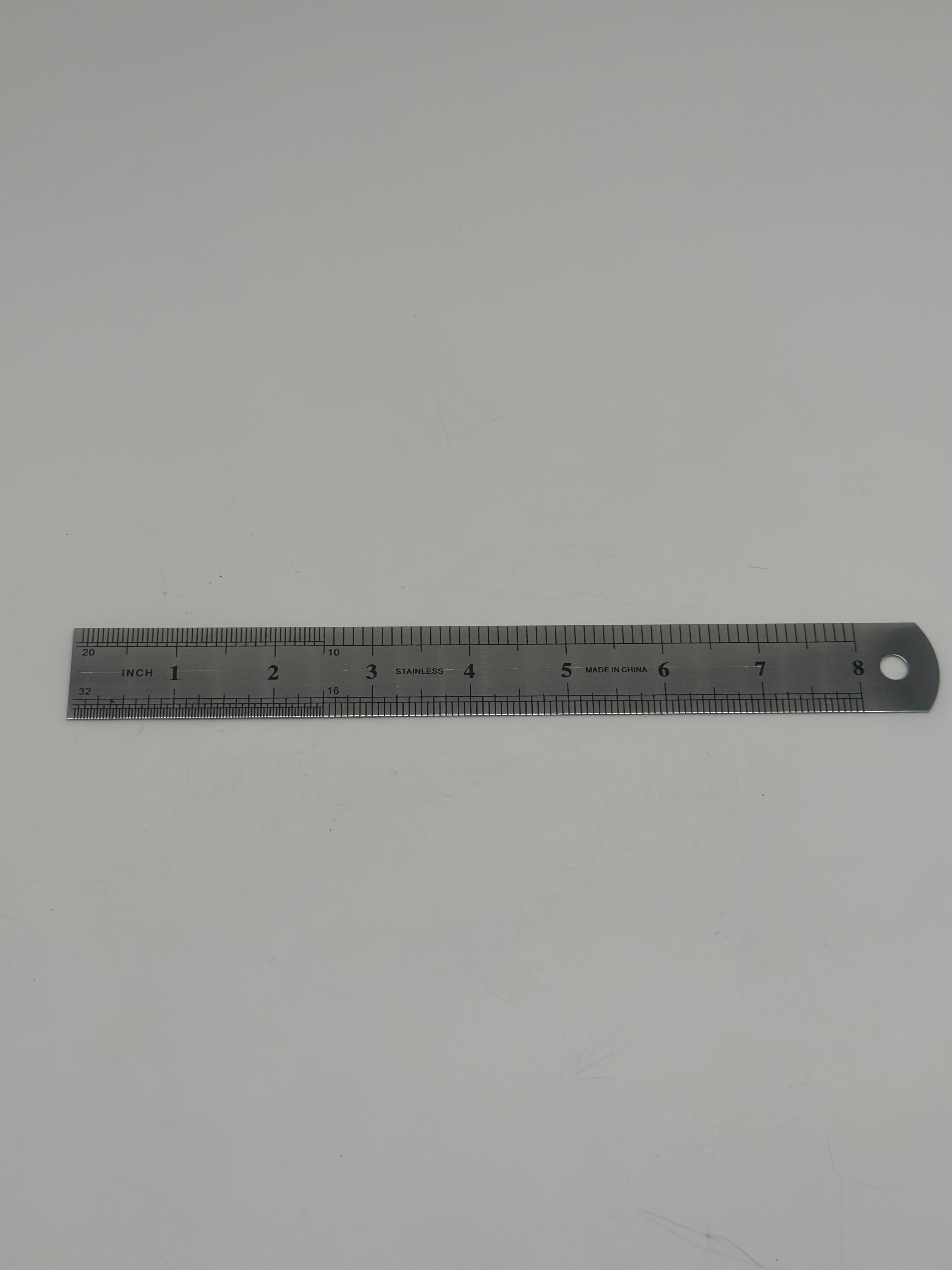 8 Inch Stainless Steel Ruler with Inch/Metric Conversion Table (Auxili ...