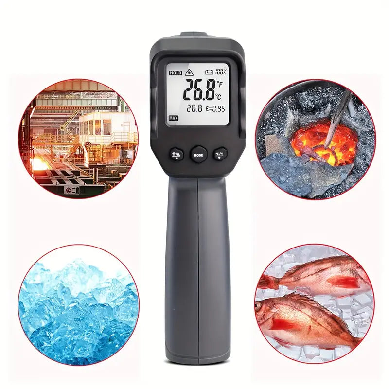 -50~1600 Degree Digital Infrared Thermometer Laser Industrial Thermometer With Color LCD Temperature Thermometers Meter (Auxiliary)