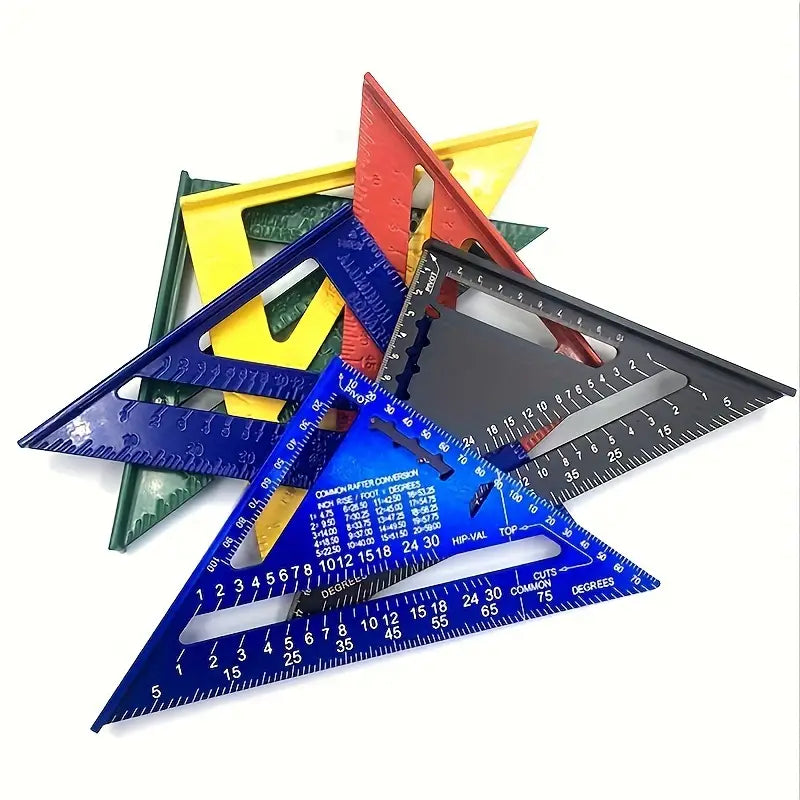 Triangle Ruler High Precision Aluminum Triangle Gauge Angle Ruler Protractor Carpenter's Triangle Plate Scribe Measuring Woodworking Tools 12/7 Inch Metric Triangle Ruler Aluminum Angle Gauge Quick Metric Square Measuring Ruler Carpenters Tools(Auxiliary)